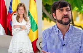Elsa Noguera, gobernadora del Atlántico, y Jaime Pumarejo, alcalde de Barranquilla.  