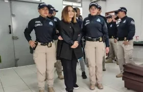 La diseñadora Nancy González de Barberi el miércoles cuando fue extraditada a EE.UU.