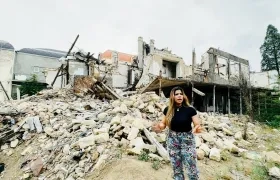 Paola Vargas Sossa en el reportaje desde Azerbaiyán