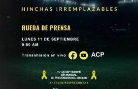 “Hinchas irremplazables” rueda de prensa.