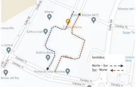 Cambio de sentido vial en el barrio Villa Carolina