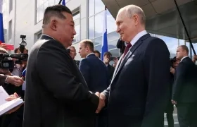 Kim Jong-un y Vladímir Putin.