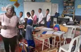 Luz Stella Balanta en sus clases.