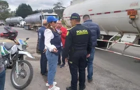 Imagen del paro de camioneros.