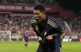 Jude Bellingham celebra tras marcar el tercer gol ante el Girona.