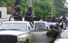Fotografía de archivo de miembros de la Marina que participan en un operativo en Villahermosa, México