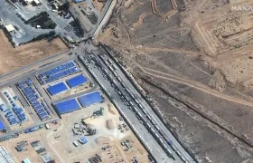 Camiones con la ayuda para Gaza.