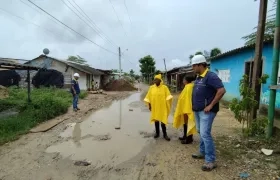 Funcionarios de Gestión del Riesgo atendiendo una de las emergencias.