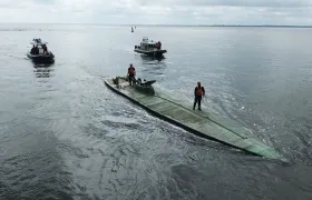 Cocaína incautada en semisumergible.
