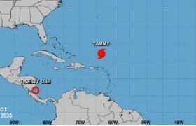 Depresión tropical 21 en costas de Nicaragua. 