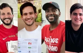 Samir Radi, Rachid Correa, Estefanel Gutiérrez y Juan David Abisambra 