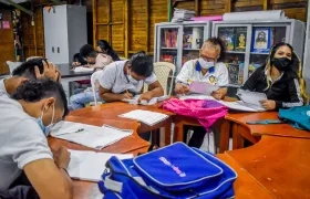 Estudiantes de una escuela de Barranquilla.