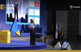 El ministro de Hacienda, Ricardo Bonilla, en la clausura del Congreso de Camacol