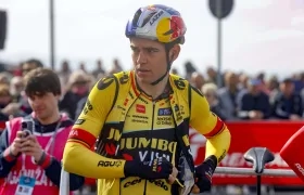 Wout Van Aert con la indumentaria de su actual equipo, Jumbo Visma.