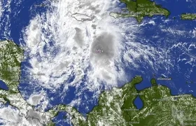 Banda nubosas del sistema de baja presión en el Mar Caribe. 