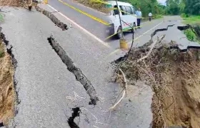 Así se encuentra la vía.