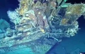 Aspecto del galeón San José en el fondo del océano.