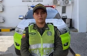 Karla Tovar, patrullera de la Policía Metropolitana de Barranquilla.