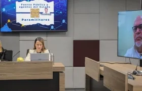Salvatore Mancuso en una audiencia virtual ante la JEP. 