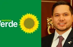 Logo del Partido Alianza Verde y Andrés Calle, presidente de la Cámara de Representantes.