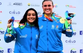 Sharid Fayad (plata) y Gabriela Bolle (oro) en el BMX para Atlántico.