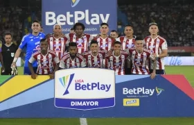 Los jugadores del Junior antes de su más reciente compromiso ante Águilas Doradas.