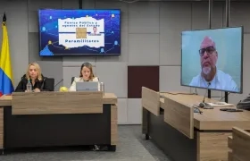 Aspecto de la audiencia virtual de esta mañana de Salvatore Mancuso ante la JEP.