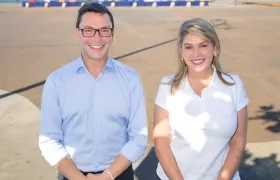 El exgobernador del Magdalena, Carlos Caicedo y la Alcaldesa de Santa Marta, Virna Jhonson. 