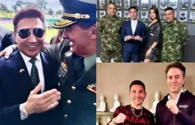 Fereidoun Khalilian con el general William Salamanca y el exalcalde Daniel Quintero.