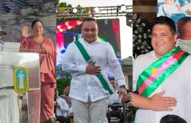 Alcira Sandoval, alcaldesa de Soledad; Fabián Bonett, alcalde de Galapa; y Edinson Palma, de Baranoa. 