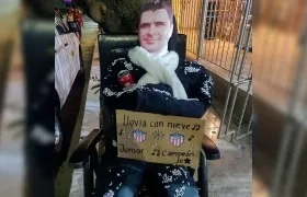 El muñeco de Año Viejo con la cara de Juan Felipe Cadavid. 