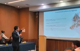 Guillermo Herrera, presidente de Camacol, en la rueda de prensa de este jueves