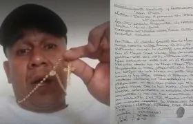 Alias 'El negro Ober' y su carta dirigida al Inpec
