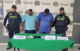 Javier Eduardo Gonzales Lizcano y Carlos Andrés Pedraza Amaris, dos de los capturados.