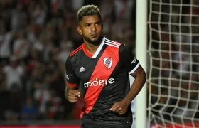 Miguel Borja marcó su sexto gol en el año con River Plate. 