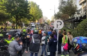 Balacera en el Parque de la 93, en Bogotá. 