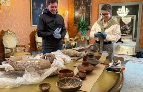 Piezas arqueológicas repatriadas. 