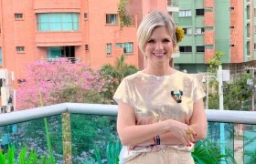 Sandra Gómez, Gerente de Carnaval S.A.S, en la visita que hizo este martes a Zona Cero