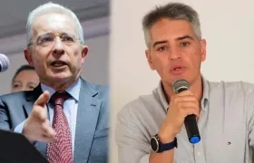 Álvaro Uribe y el gobernador Andrés Rendón.