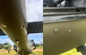 Lugar donde fue impactado el helicóptero.