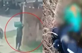 Giovanny Díaz fue captado en un video con una lona verde sobre un hombro.