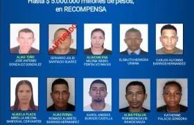 Cartel de los más buscados. 