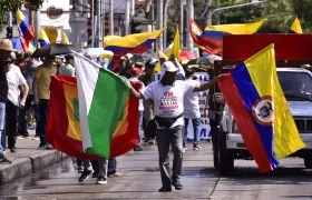 Marcha en contra del Gobierno de Gustavo Petro en Barranquilla.