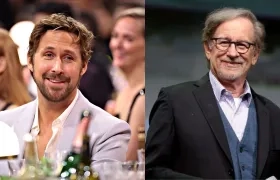 Ryan Gosling y Steven Spielberg, presentadores de la gala.