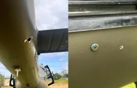 El helicóptero de las fuerzas armadas de Ecuador recibió nueve impactos de bala