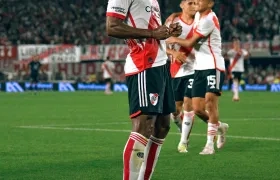 Miguel Borja llegó a 10 goles con River Plate en lo que va del año. 