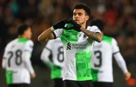 Luis Díaz marcó el cuarto gol del Liverpool, en el minuto 53. 