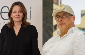 Ana María Vesga, presidenta de Acemi, y el Presidente Gustavo Petro.