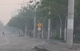 Humo en el sector del Centro de Barranquilla.