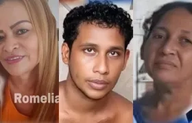 El presunto homicida y las dos mujeres asesinadas. 